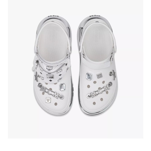 MCM Other - MCM White and Silver Sandals with Star Accents